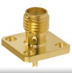 4-Hole Flange Panel Mount SMA Connector (Jack,Female,50Ω) L14.8mm